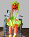The Zoe puppet (in a wheelchair)
